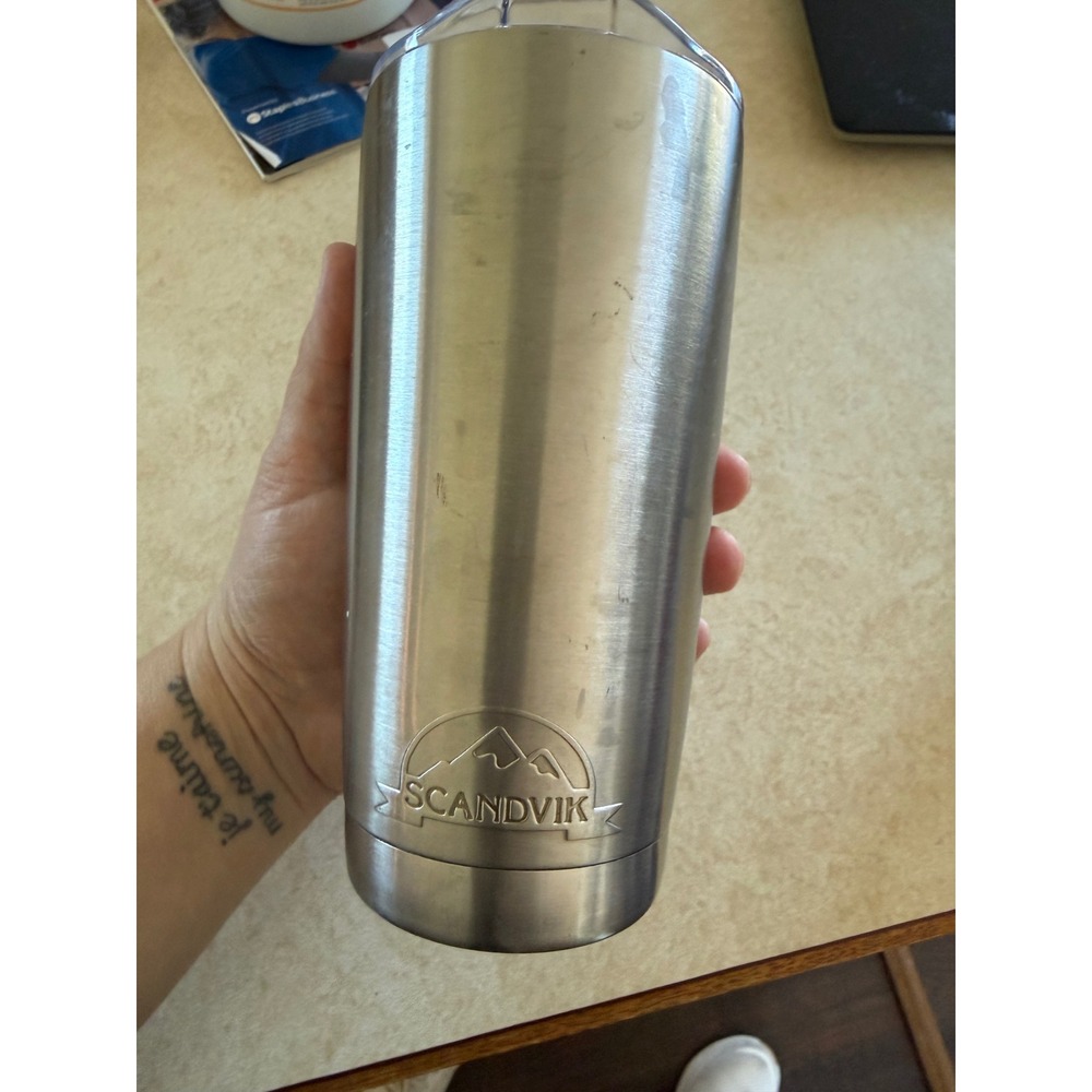 Scandvik Stainless Steel Insulated Tumbler Travel Mug with Lid Silver 20oz